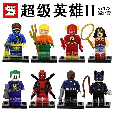 Wholesale 10Lot SY178 Building Blocks Super Heroes Flash Catwoman Clown Nick Fury Wonder woman Minifigures Bricks