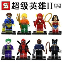 Wholesale 10Lot SY178 Building Blocks Super Heroes Flash Catwoman Clown Nick Fury Wonder woman Minifigures Bricks