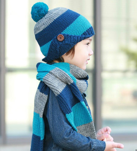 2-8 Year Old Two Piece Set 2015 Kid Winter Hat Sca...