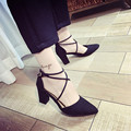 Spring Autumn Pumps 2017 New Arrival Women High Heel Shoes 6 CM Cross Strap Summer Sandals