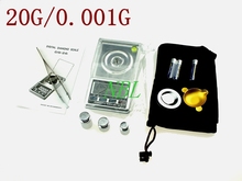 100% Original luz de fondo blanca 0.001 g 20 g bolsillo escala de la joyería de la gema oro joyería Diamond Digital envío gratuito