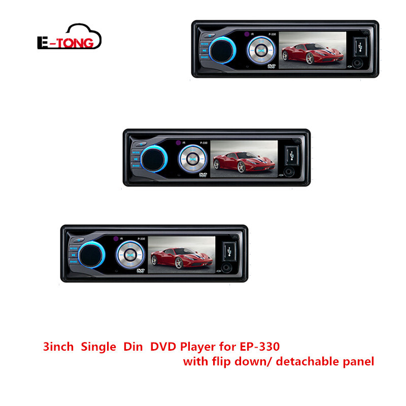 3 inch touch screen  Single  Din car audio  DVD Player universal  with flip down/ detachable panel dvd automotive 1