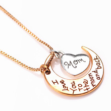 2015 New moon and heart necklaces DIY necklace pendants love style zinc alloy pendants jewlery Wholese