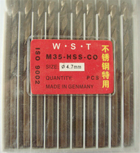 4.7 mm Cobalt broca derecho Shank fresa espiral bit 10 unids = 1 lote M35