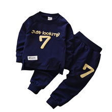 2016 Spring Autumn Children Jacket Tracksuit Clothing Sets Baby Boys Girls Letters Coat T Shirt Pants Kids Clothes Sports Suits