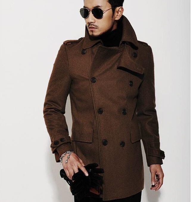 Brown Pea Coat Promotion-Shop for Promotional Brown Pea Coat on