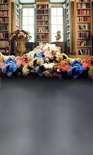 Wedding photography studio background cloth Korean indoor bookcase theme background photo background paper 3783