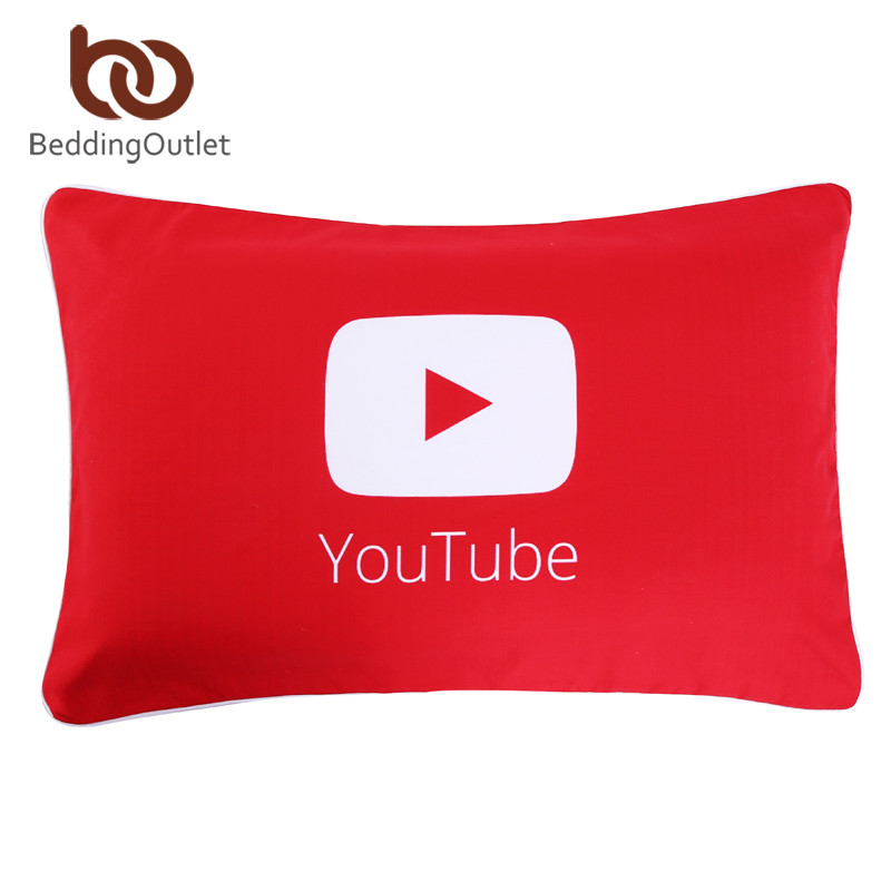 BeddingOutlet YouTube Pillowcase Qualified Red Printed Pillow Covers for Home Soft Bedding 50cmx75cm On Sale
