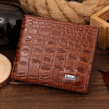 Luxurious Crocodile pattern men s PU leather wallets fashion Designers top grade male purse card holder