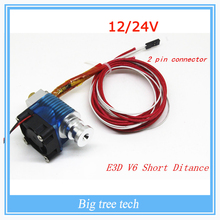 E3D V6 3D Printer J-head Hotend with Single Cooling Fan for 1.75mm/3.0mm Direct Filament Wade Extruder 0.3mm/0.4mm/0.5mm Nozzle