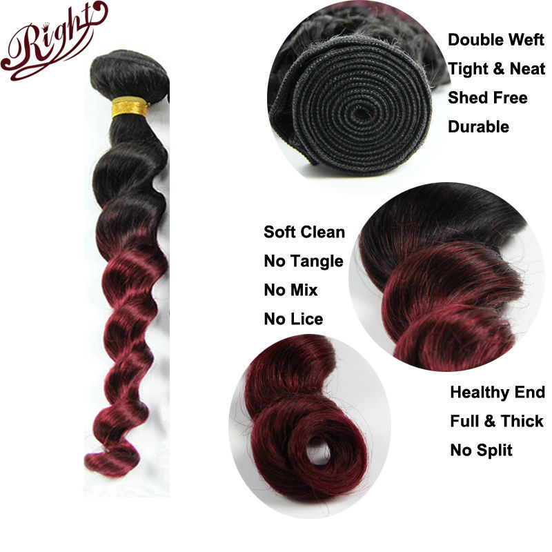Loose Curly Wave Indian Remy Virgin Hair 4pcs Two Tone 99j