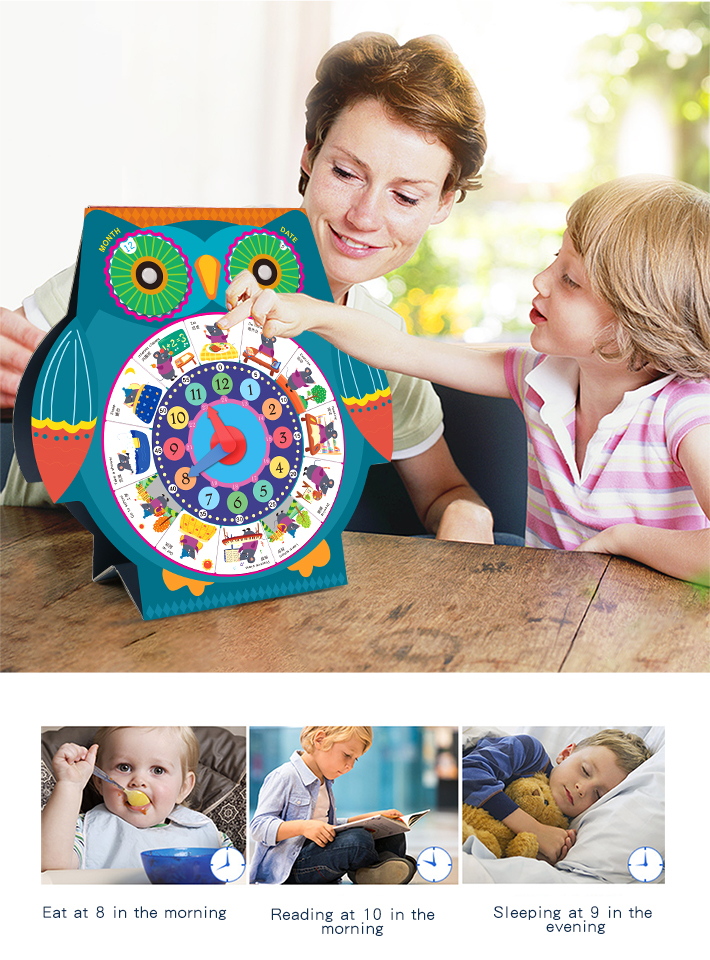 Time Management Table Animal Calendar Clock with Time Management Table Animal Calendar Clock with