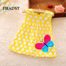 2016 Cute Baby Girl Dress Cotton Regular Dot Sleeveless A-Line Dresses Casual Kid Clothing vestido infantil Princess 3-18 Months