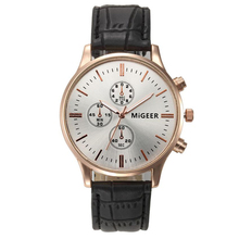 Wrist Watch For Luxury Fashion Faux Leather Band Mens Analog Quartz Watch Men’s Business Watches