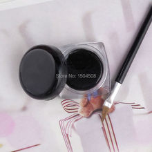 Fashion Cosmetic Waterproof Eye Liner pencil make up black liquid Eyeliner Shadow Gel Makeup Brush Black