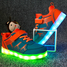 New Children s USB Charging Colorful Luminous Shoes 2016 Brand Kids Fashion Sneakers with Led Light