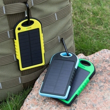 Dual-USB Drop resistance portable Charger Waterproof Solar charger 5000mah ravel External Battery For smartphone