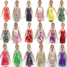 NK Hot Sell One Set=5 Pcs Mix Sorts 2016 Newest Beautiful Handmade Party Clothes Fashion Dress For Barbie Doll Best Gift Toys