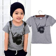 toddler boy clothing Summer Children Boy Kids Camera Short Sleeve Tops O Neck T Shirt Tees Clothes lowest price mode enfantine