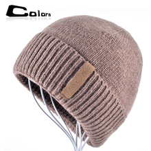 Men Winter Wool Hat Knitted Hats Male Sports Brand Outdoor Ski Cap Man Peas Set Of Head Cap