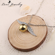 Movie Anime Film Fine Jewelry Harry Potter Deathly Hallows Snitch collier collares necklaces & pendants wholesale bijoux femme
