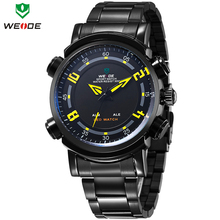 New WEIDE Date Day Alarm Analog Digital LED Dual Time Illuminated Multi purpose Men Sports Watch