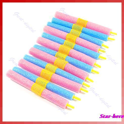 Free Shipping 12pcs/set Soft Foam Anion Bendy Hair Rollers Curlers Cling