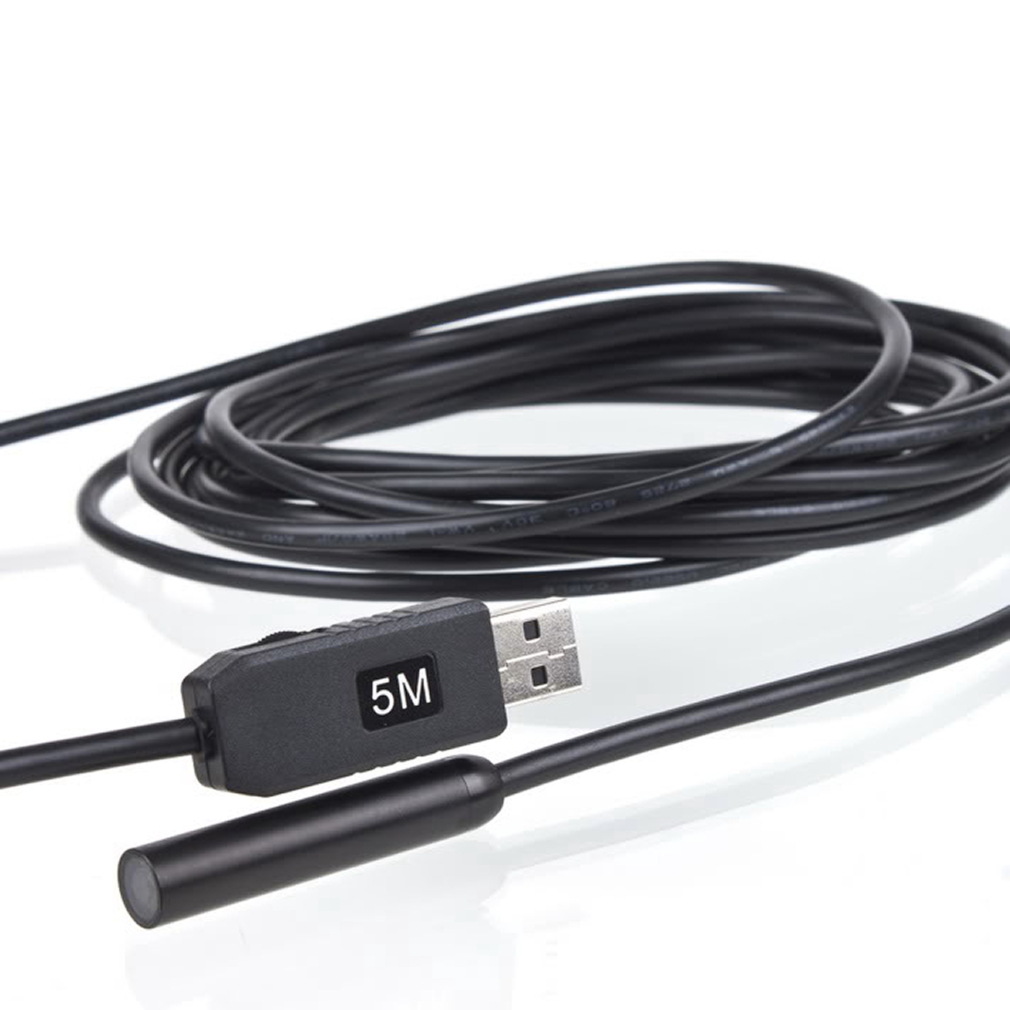 1Set Mini USB Waterproof 5m Endoscope Borescope Snake Inspection Camera with 4 white LED light free shipping