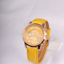 NEW Geneva Watch women Fashion Quartz Watches Leather Young Sports Women gold watch Casual Dress Wristwatches
