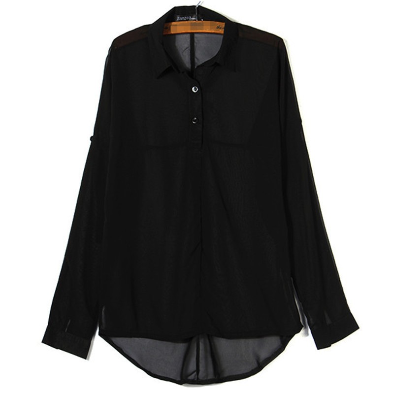 women blouse dress chiffon blusa vestidos (8)
