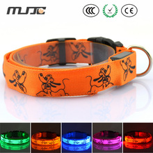 MJJC 2015 LED Световой Животное Ошейник Шеи со Средней и Большой Флэш-Ошейники для Собак Кошки S/M/L/Размер регулируемая