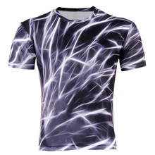 2015 Men Fashion 3D Animal Creative T-Shirt, Lightning/smoke lion/lizard/water droplets 3d printed short sleeve T Shirt M-4XL