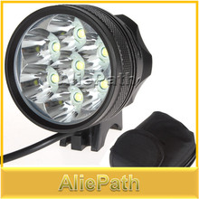 SecurityIng Waterproof 8000Lm 7 x CREE XML T6 LED Bright Bicycle Bike Front Flash Light + 8000mAh Rechargeable Battery Pack