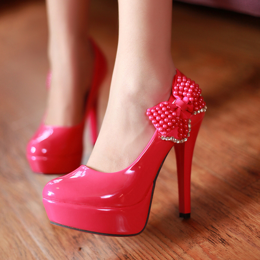shoes high heels pumps Picture - More Detailed Picture about Red ...