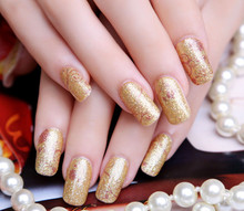 free shipping patch sexy golden beauty stylish strap on nail Stickers 3D nail art sticker on