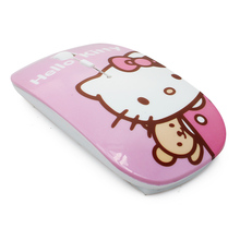 Cartoon Ultra Thin Hello Kitty Hellokitty 2.4GHz Wireless Mouse 1600DPI Optical Gaming Mouse Mice for Computer PC Gamer