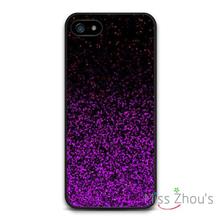 Purple Glitter Pattern Print back skins mobile cellphone cases for iphone 4/4s 5/5s 5c SE 6/6s plus ipod touch 4/5/6