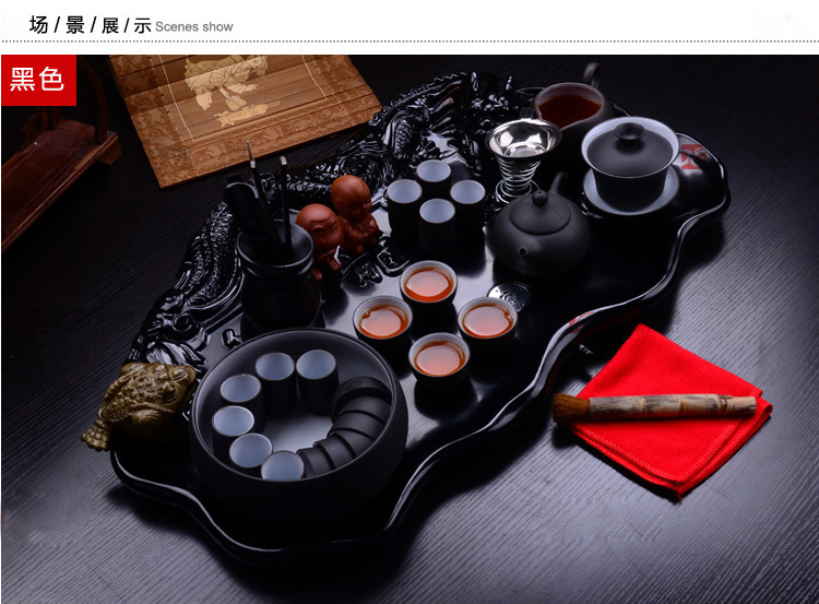 2015 Chaozhou Black dragon Tea tray accessories Woodcarving Resin craft Seconds kill selling Preferential