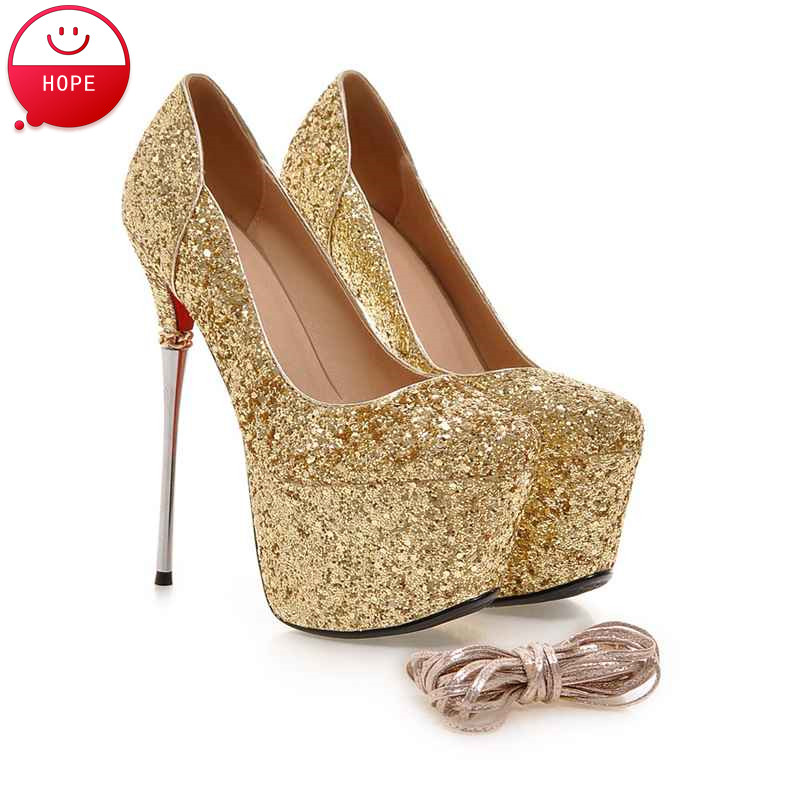 Free shipping 2016 NEW Women pumps Heels height 15CM Pointed toe gold Silver High heels pumps Shoes Wedding prom Shoes  PS1708
