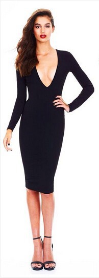 Winter-2015-White-Bandage-Dress-Black-Red-Long-Sleeve-Warm-Bodycon-Party-Dresses-Womens-Sexy-Dresses