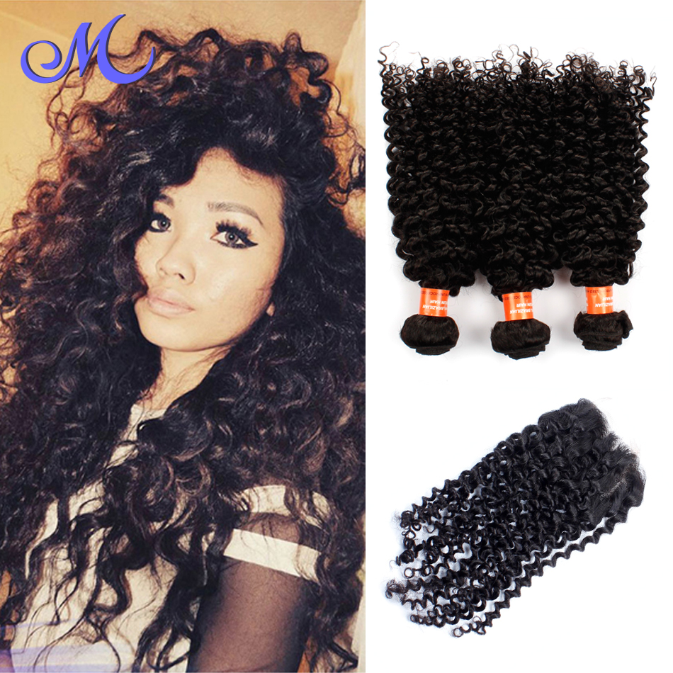 7a Mink Rosa Brazilian Curly Virgin Hair With Closure Wet And Wavy Virgin Brazilian Hair With Closure Lace Closure With Bundles