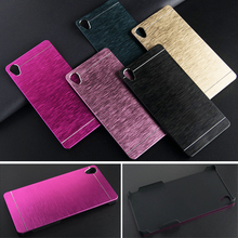 Luxury Brushed Metal Aluminium + PC material case For Sony Xperia Z1 L39h Hard Back phone case cover