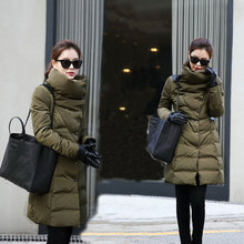 Snow wear Wadded Jacket Female 2016 Casacos Feminino Winter Jacket Women Slim Long Cotton-Padded jacket Outerwear Winter Coat