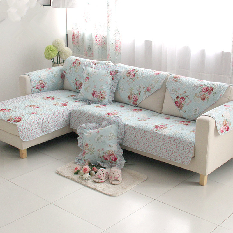 MK Korean Sofa cover Skid Thicken flower Reactive printed home textile