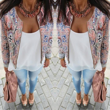 New Women Lady Casual Slim Floral Top Casual Vogue Blouse Outwear Parka Overcoat Coat Jacket