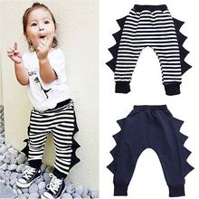2016 New Fashion Baby Boys Girls Harem Pants 3D Dinosaur Striped Toddle Kids PP Pant Trousers