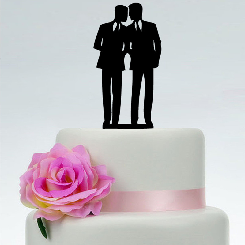 Acrylic Glitter GoldSilver GAY Men Couple Cake Topper Wedding Cake Topper Cake Toppers Party Decoration Supplies.jpg