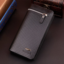 New Arrival Business PU Leather Men Wallets Long Desinger High Quality Zipper Bag Phone Wallets Hand