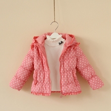 Free shipping 2013 new winter Children s clothing ruffle wadded outerwear cotton padded jacket baby down