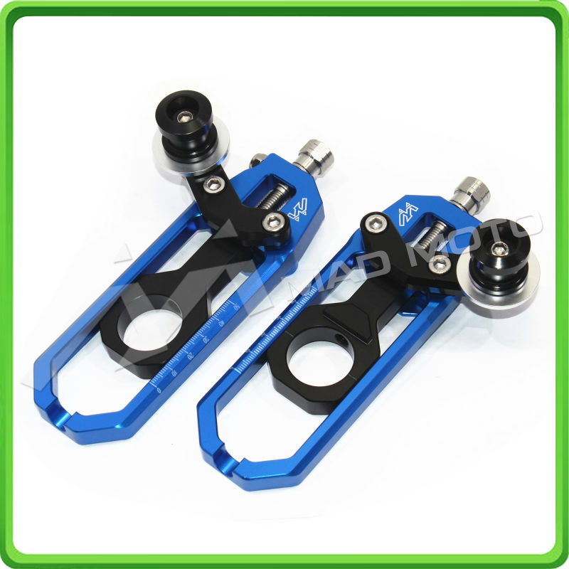 MAD MOTO free shipping Aluminum motorcycle Chain Tensioner Adjuster with spool fit for YAMAHA YZF R1 2006 YZF-R1 06 blueblack 05